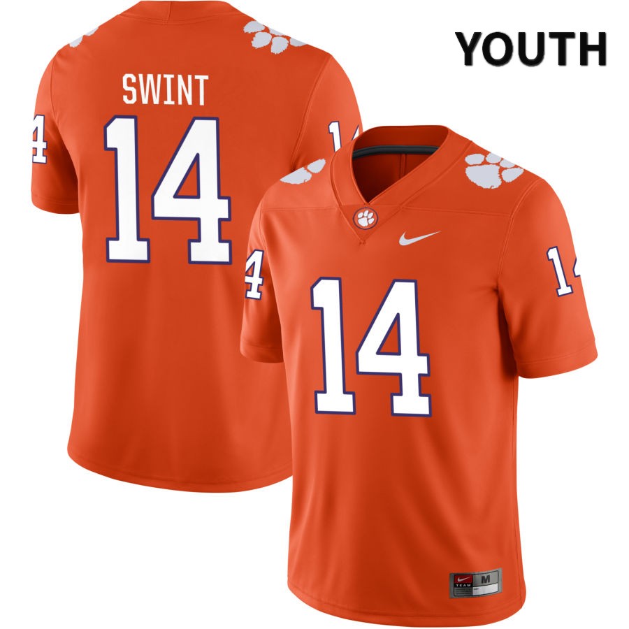 Youth Clemson Tigers Kevin Swint #14 College Orange NIL 2022 NCAA Authentic Jersey Colors OTQ52N6X